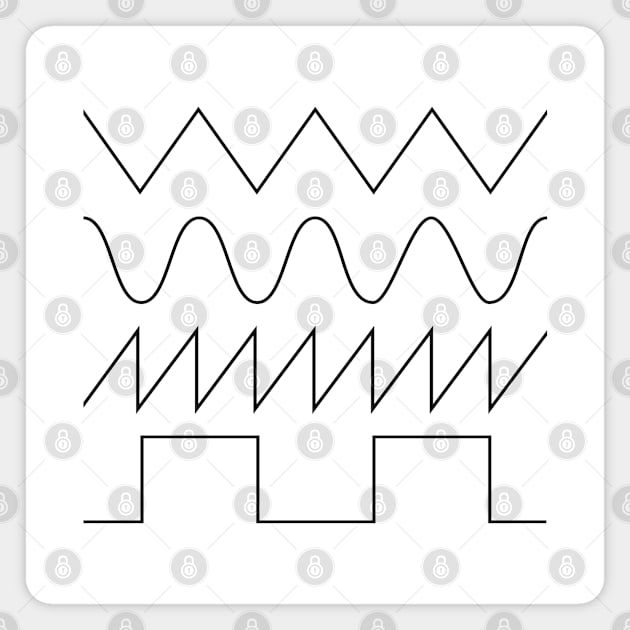 Synthesizer Waveforms (black font) #1 Magnet by RickTurner